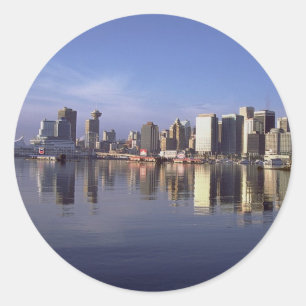 Vancouver skyline, British Columbia, Canada Classic Round Sticker