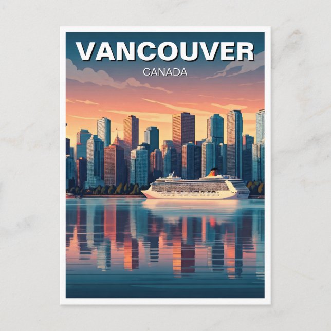 Vancouver Skyline Canada Travel Postcard (Front)