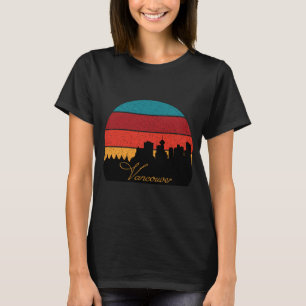 Vancouver Skyline Retro Sunset Travel T-Shirt