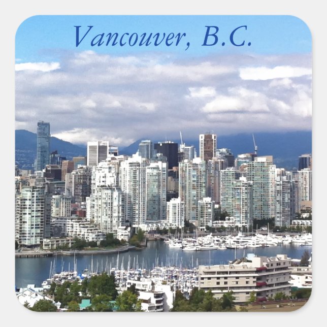 Vancouver Skyline Square Sticker (Front)