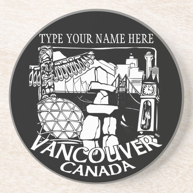 Vancouver Souvenir Coaster Personalized Gifts (Front)