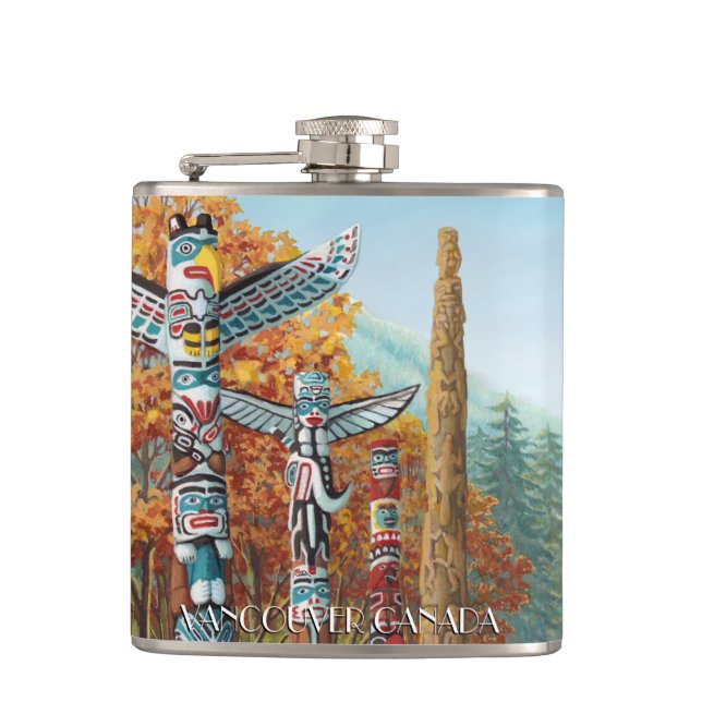 Vancouver Souvenir Flask Custom Vancouver BC Flask (Front)
