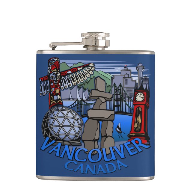 Vancouver Souvenir Flask Vancouver Landmark Gifts (Front)