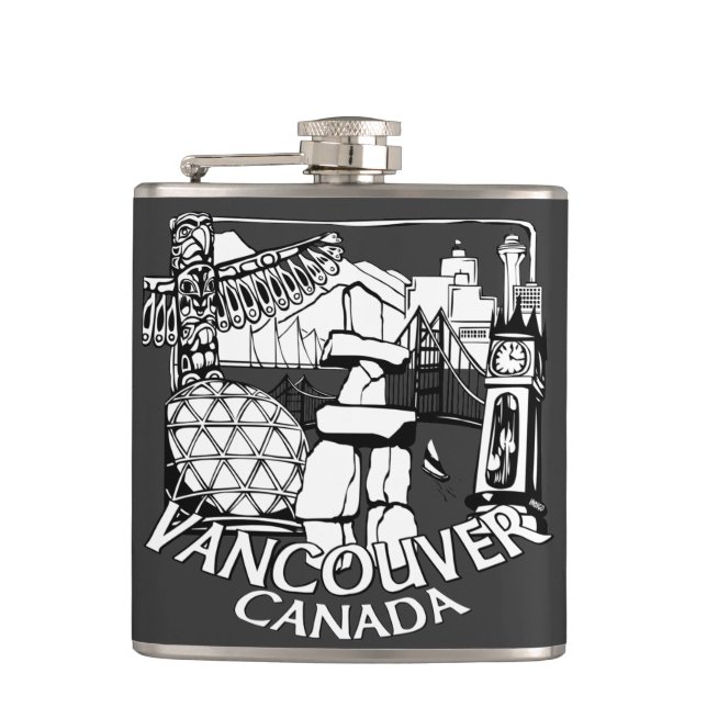 Vancouver Souvenir Flask Vancouver Landmark Gifts (Front)