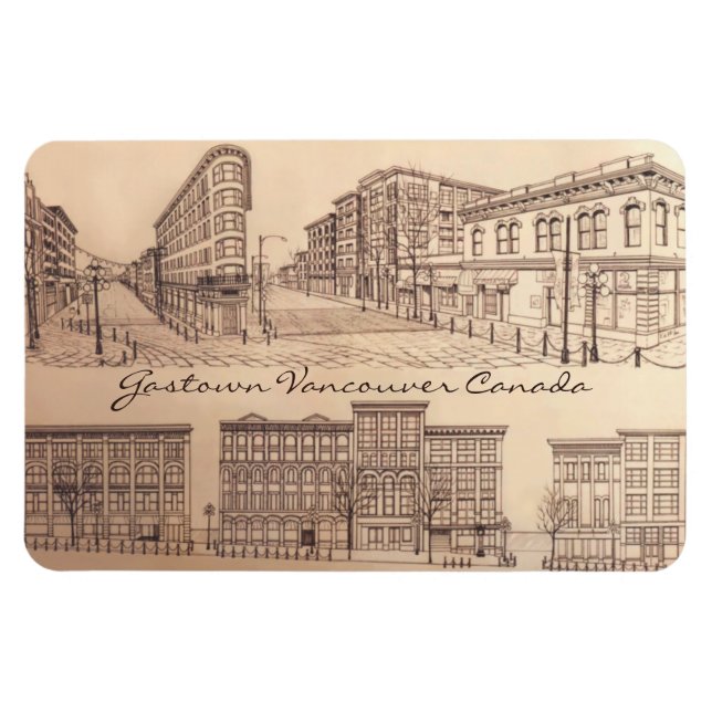 Vancouver Souvenir Personalized Magnet Gastown (Horizontal)