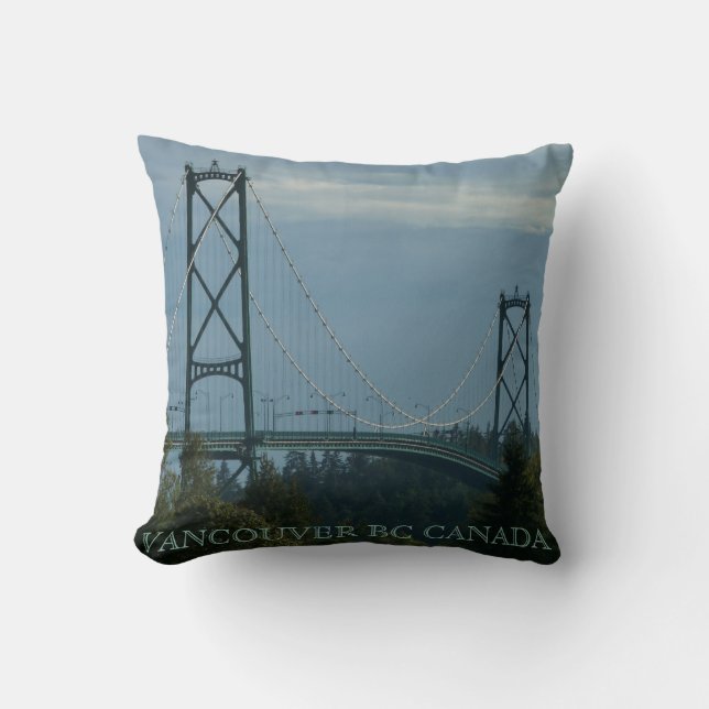 Vancouver Souvenir Pillow Lions Gate Bridge Gift (Front)