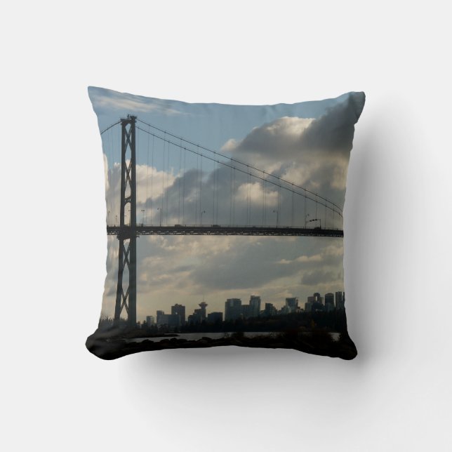 Vancouver Souvenir Pillow Lions Gate Bridge Gift (Front)