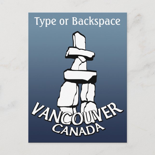 Vancouver Souvenir Postcards Custom Inukshuk Cards (Front)