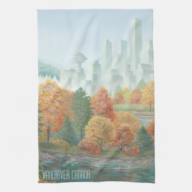 Vancouver Towel Personalized Souvenir Tea Towel (Vertical)