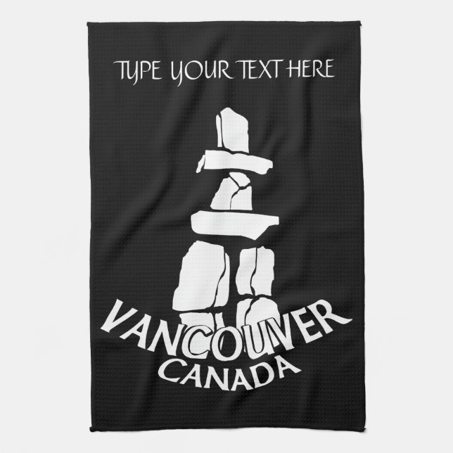 Vancouver Towel Personalized Vancouver Tea Towel (Vertical)