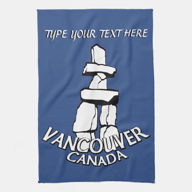 Vancouver Towel Personalized Vancouver Tea Towel (Vertical)
