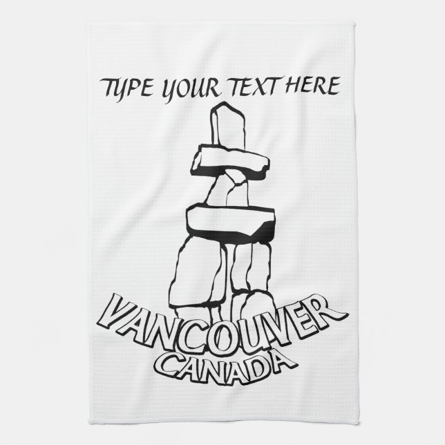 Vancouver Towel Personalized Vancouver Tea Towel (Vertical)