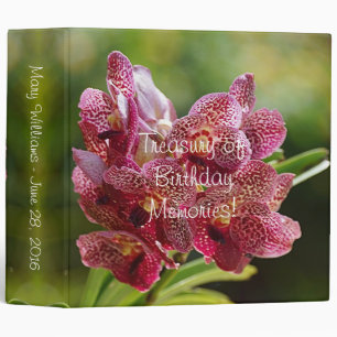 Vanda Orchid Cluster Birthday Binder