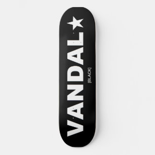 VANDAL   Skateboard Générique (Blanc sur Noir)