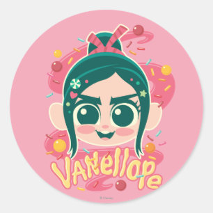 Vanellope Von Schweetz Face Classic Round Sticker