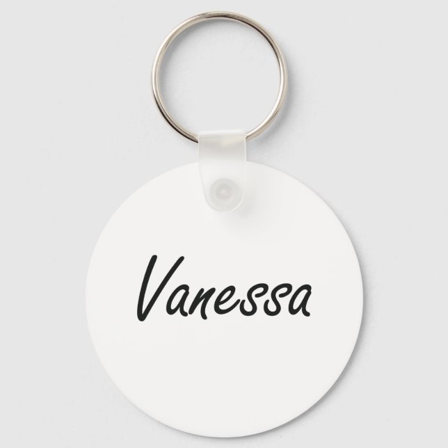 Vanessa artistic Name Design Keychain (Front)