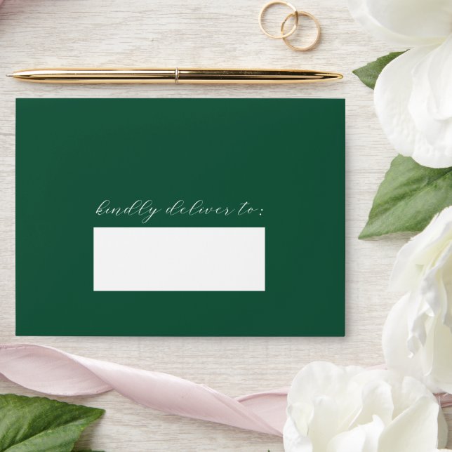 Vanessa Emerald Green Modern Wedding Envelope (Wedding)