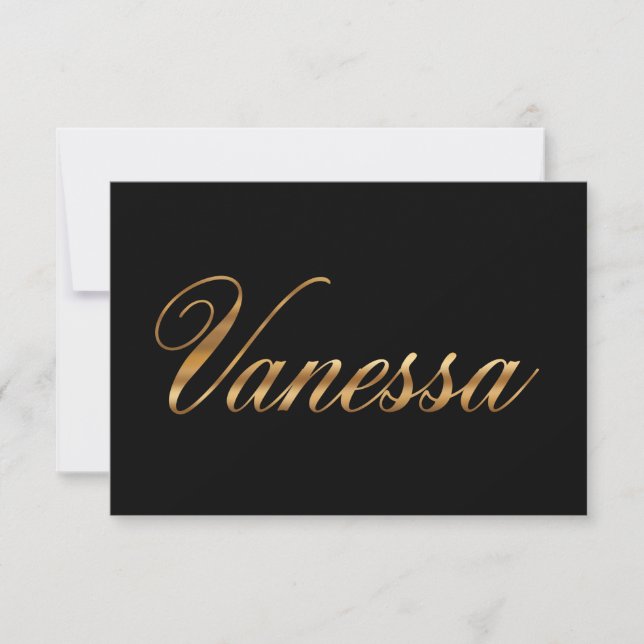 Vanessa gold Design Lettering Card (Front)