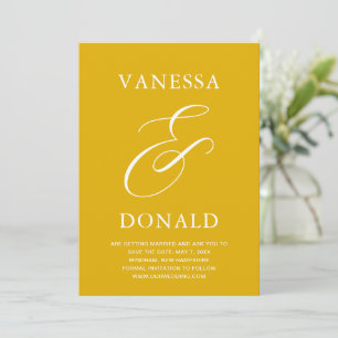 Vanessa Mustard Yellow Modern Wedding Save The Date