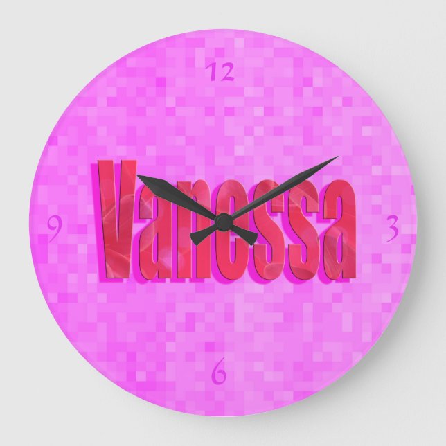 Vanessa Name Logo, Large Clock (Front)