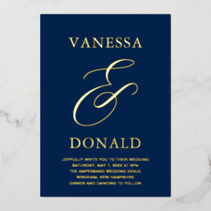 Vanessa Navy Blue Modern Wedding