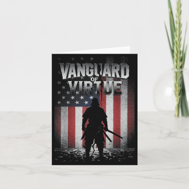 Vanguard of Virtue American Flag Memorial Card (Front)