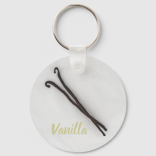 Vanilla bean with sugar as background gift luggage keychain (Front)
