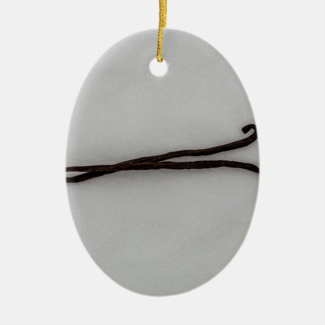 Vanilla bean with sugar ceramic ornament (Front)