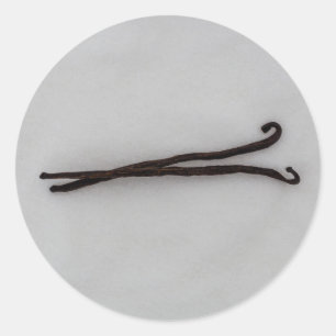 Vanilla bean with sugar classic round sticker