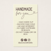 Vanilla Brown Handmade For You Wash Instructions