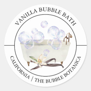 Vanilla Bubble Bath label