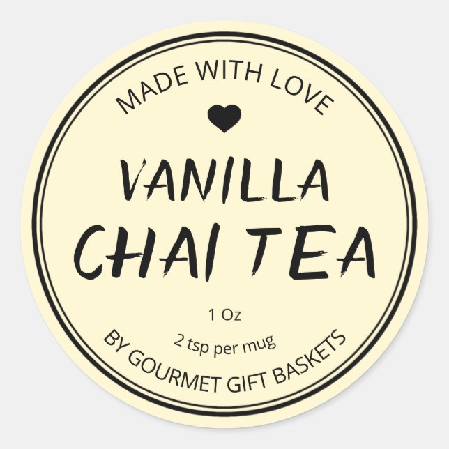 Vanilla Chai Tea Étiquette Pour Hampers Cadeaux (Devant)