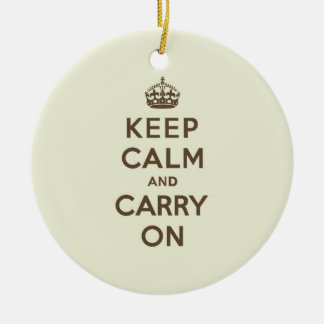 Vanilla Chocolate Keep Calm and Carry On Ceramic Ornament