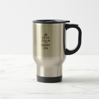 Vanilla Chocolate Keep Calm and Carry On Travel Mug