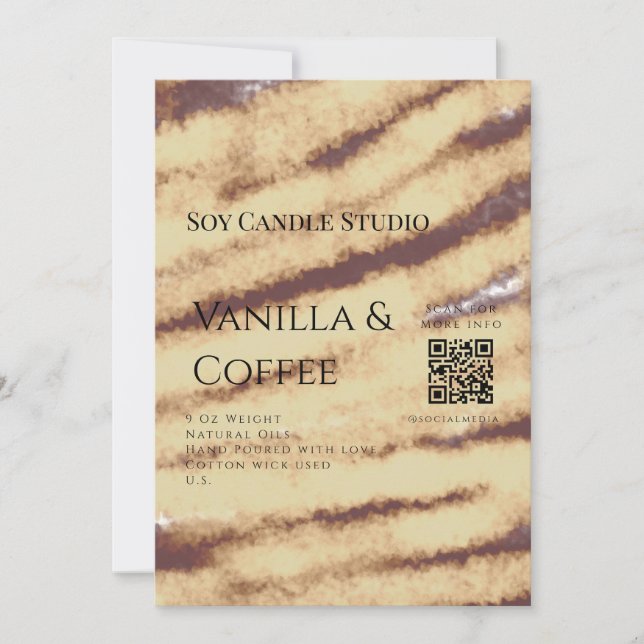 Vanilla coffee soy candle add QR businesInvitation Invitation (Front)