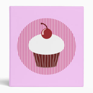 Vanilla Cupcake and Pink Stripes Binder