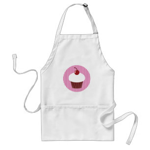 Vanilla Cupcake and Pink Stripes Standard Apron