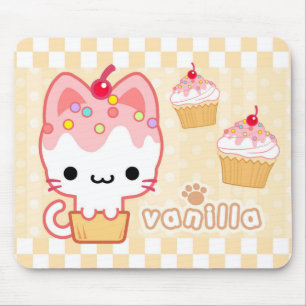 Vanilla Cupcake Kitty Mousepad