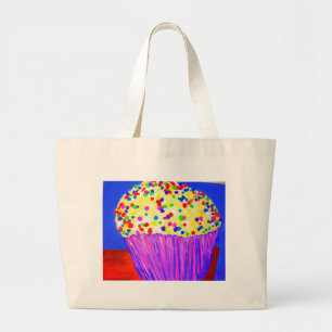 "Vanilla Cupcake With Sprinkles" Large Tote Bag