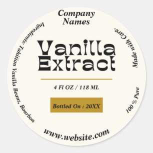 Vanilla Extract Customize Label Round