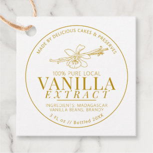 Vanilla extract flower bean drawing yellow product favour tags