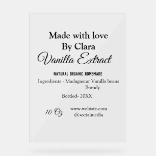 Vanilla extract homemade add ingredients weight de acrylic sign