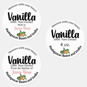 Vanilla Extract Labels, Madagascar bean Labels