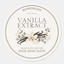 Vanilla Extract Labels Personalized Bottle Sticker