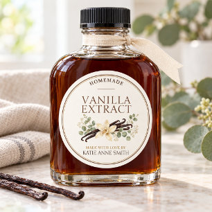 Vanilla Extract Labels Personalized Bottle Sticker