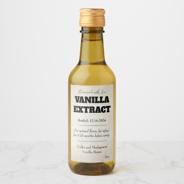 Vanilla Extract Modern Label Sticker ASOv1trbk (Front)