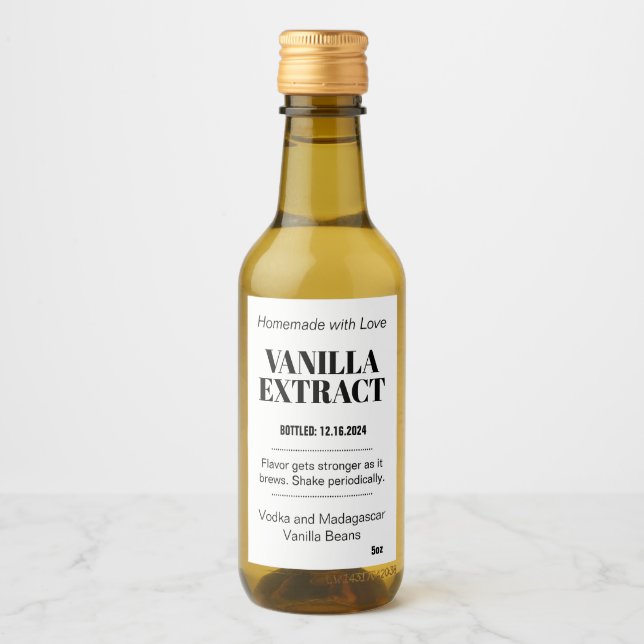 Vanilla Extract Modern Label Sticker VAF1TR (Front)