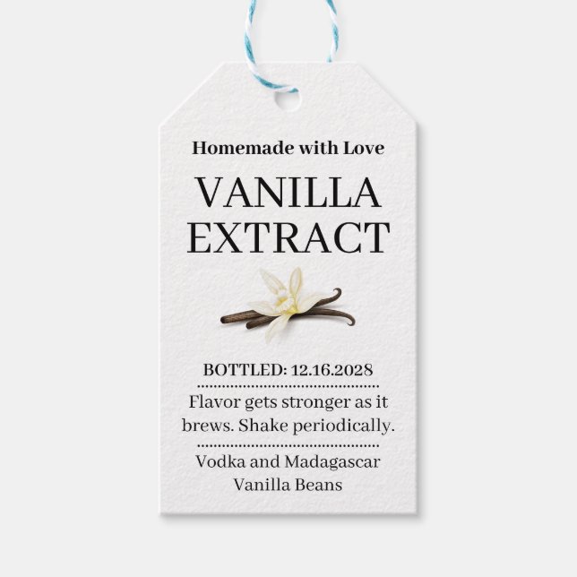 Vanilla Extract Modern Label Sticker VE101tag (Front)