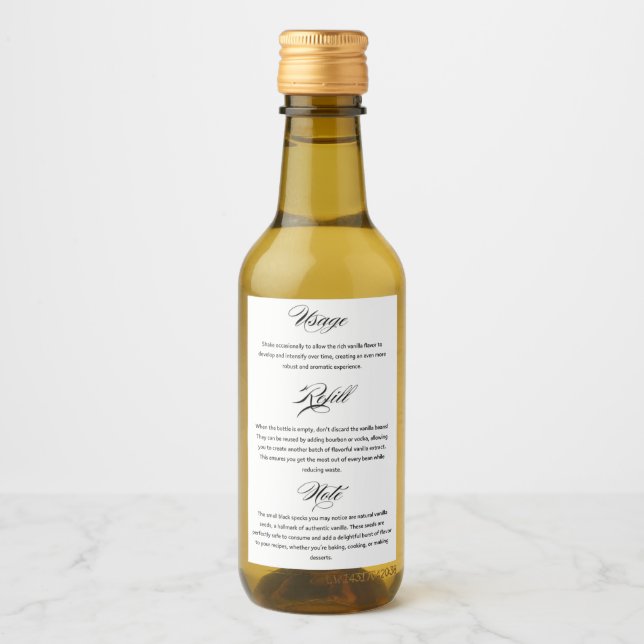 Vanilla Extract Usage apothecary labels (Front)