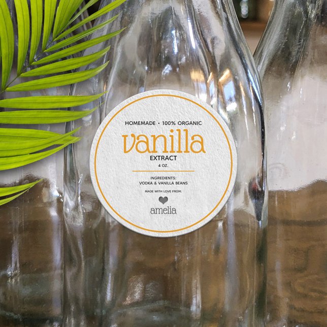 Vanilla Extrait Étiquette de bouteille personnalis (Créateur téléchargé)